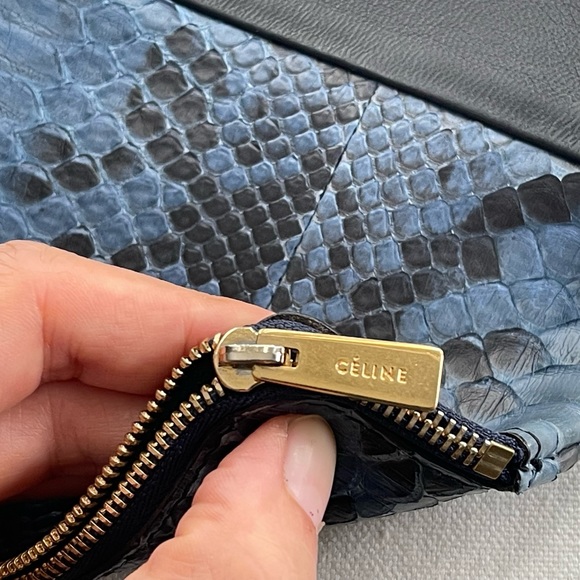 Celine calf skin python black clutch bag with dust bag - Picture 6 of 9
